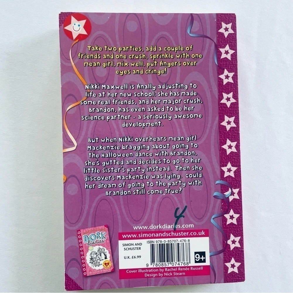 Lot of 4 Girls' Books: Dork Diaries by Rachel Renee Russell